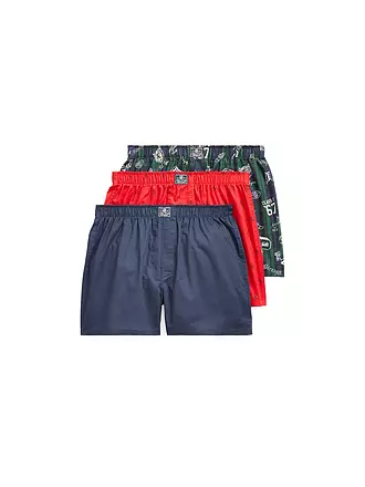 POLO RALPH LAUREN | Boxer 3 pz. blu rosso fantasia | 